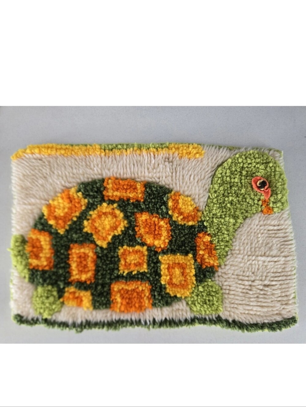 Latch Hook Rug Wall Art Turtle Vintage